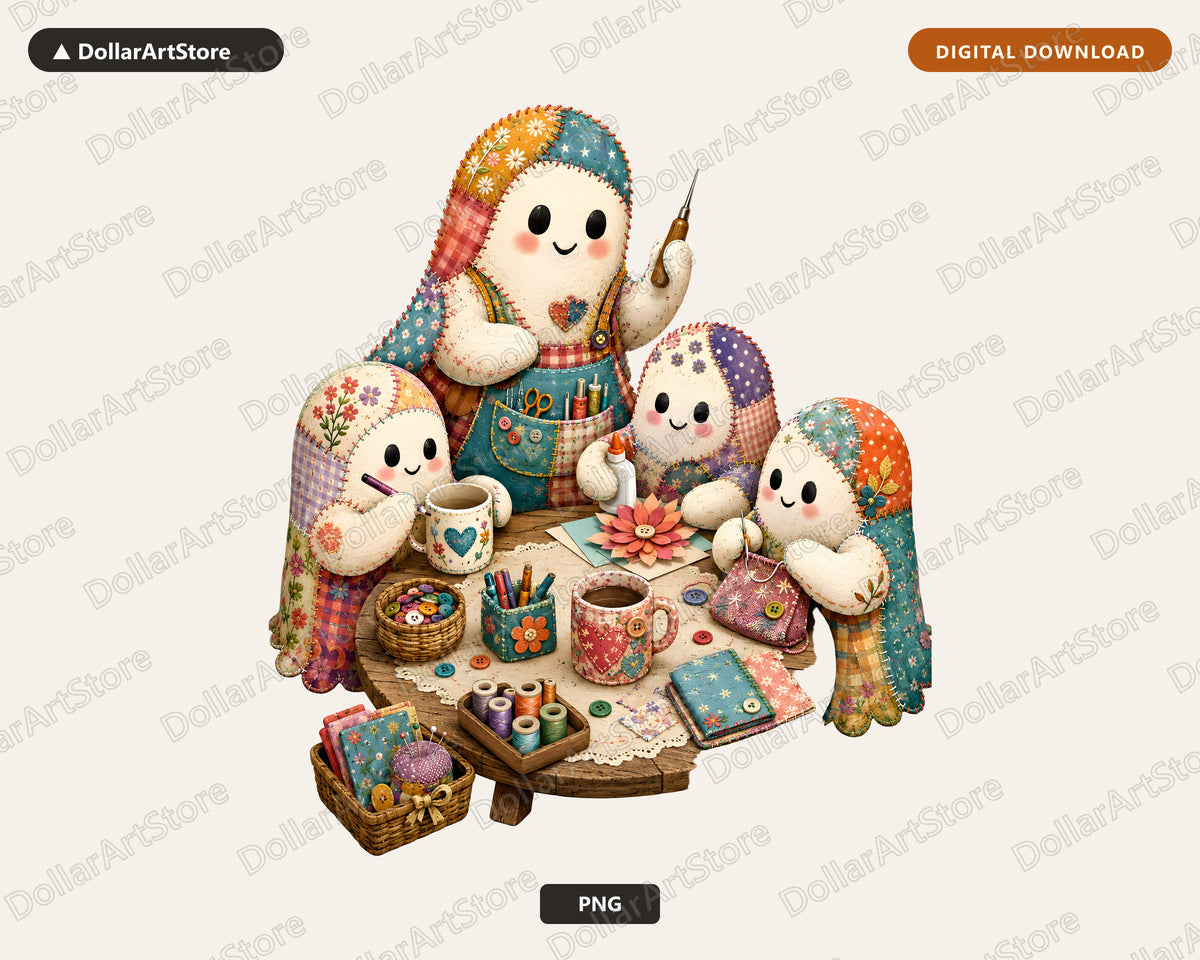Crafting Ghost PNG, Sublimation Design, Shirt & Tumbler Print Digital Download