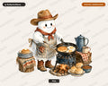Western Cowboy Ghost PNG, Sublimation Design, Campfire Cooking Digital Download