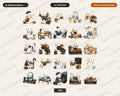 25 Cute Ghost Professions PNG Bundle, Sublimation Designs Digital Download