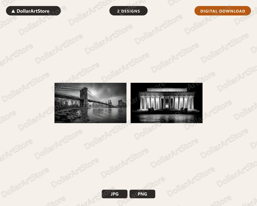 Dark Architectural Frame TV Art Bundle, 2 Samsung Frame TV 4K Designs
