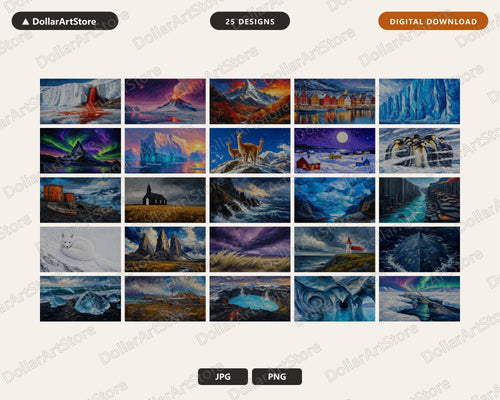 25 Cozy Arctic Scenery Frame TV Art Bundle, Samsung Frame TV 4K Digital Download