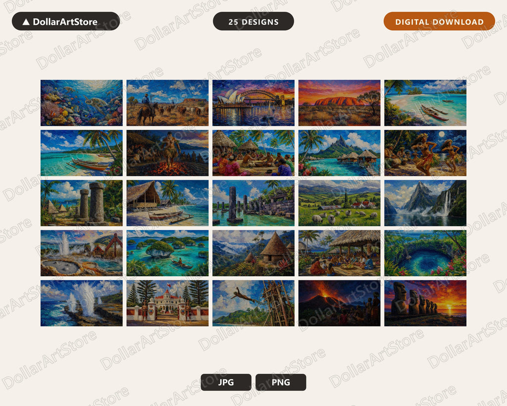 25 Cozy Tropical & Scenic Landscape Frame TV Art Bundle, Samsung Frame TV Digital Download 4K