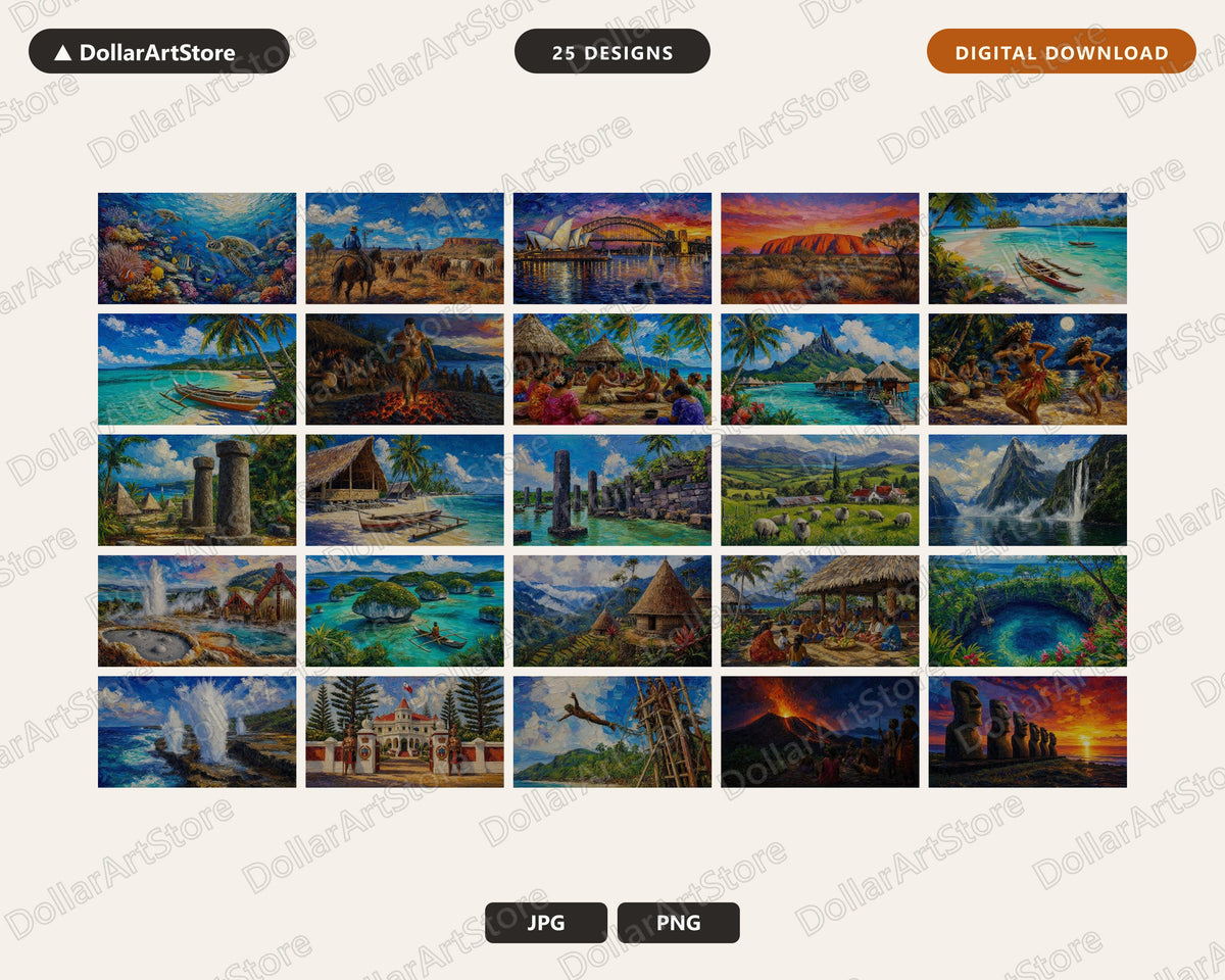 25 Cozy Tropical & Scenic Landscape Frame TV Art Bundle, Samsung Frame TV Digital Download 4K