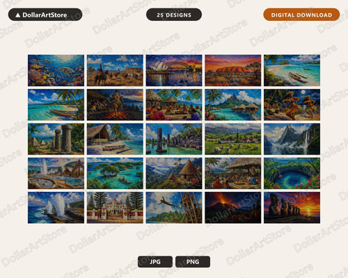 25 Cozy Tropical & Scenic Landscape Frame TV Art Bundle, Samsung Frame TV Digital Download 4K