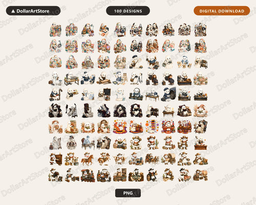 100 Ghost PNG Mega Bundle — Crafting, Ghosts at Work, Bookish, Cowboy & Western Designs