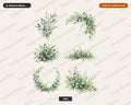 Watercolor Eucalyptus Clipart PNG, Greenery Botanical Clip Art, Transparent Background