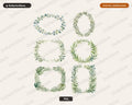 Botanical Frames Clipart PNG - 6 Watercolor Leaf Borders, Digital Download
