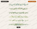 Watercolor Horizontal Divider Clipart PNG, Botanical Leaf Border Line Art, Digital Download