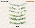 Watercolor Greenery Garland Clipart PNG, Eucalyptus Leaf Clip Art