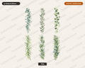 Watercolor Botanical Borders Clipart PNG, Vertical Plant Leaf Clip Art