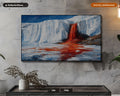 Bleeding Arctic Ice Cliffs Frame TV Art, Winter Landscape Samsung Frame TV Digital Download, 4K Textured Scenery