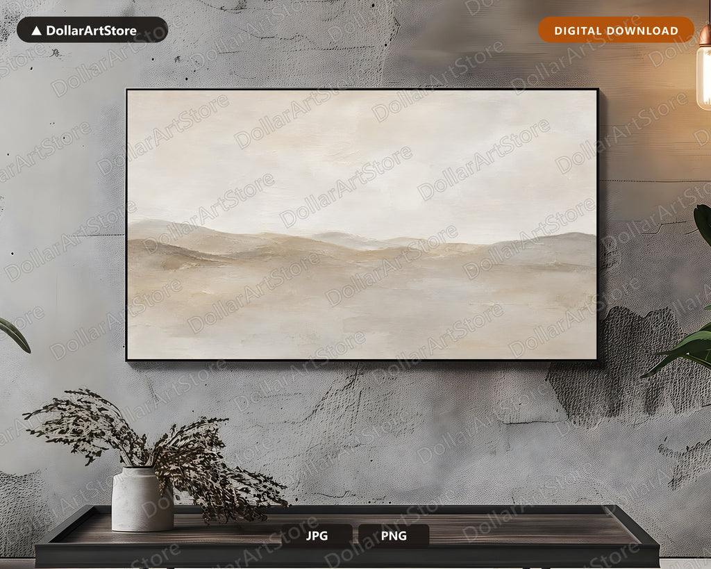 Neutral Landscape Frame TV Art, Samsung Frame TV Digital Download, 4K Minimalist Art
