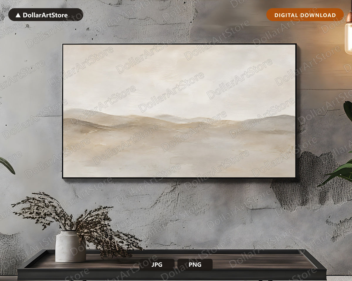 Neutral Landscape Frame TV Art, Samsung Frame TV Digital Download, 4K Minimalist Art