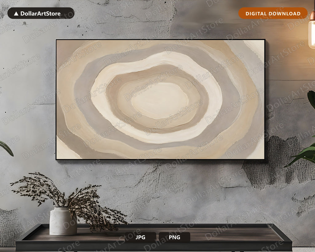 Neutral Abstract Frame TV Art, Samsung Frame TV Digital Download, Modern Minimal 4K Screensaver