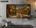 Cozy Christmas Street Frame TV Art, Samsung Frame TV Digital Download, 4K Holiday Scenery