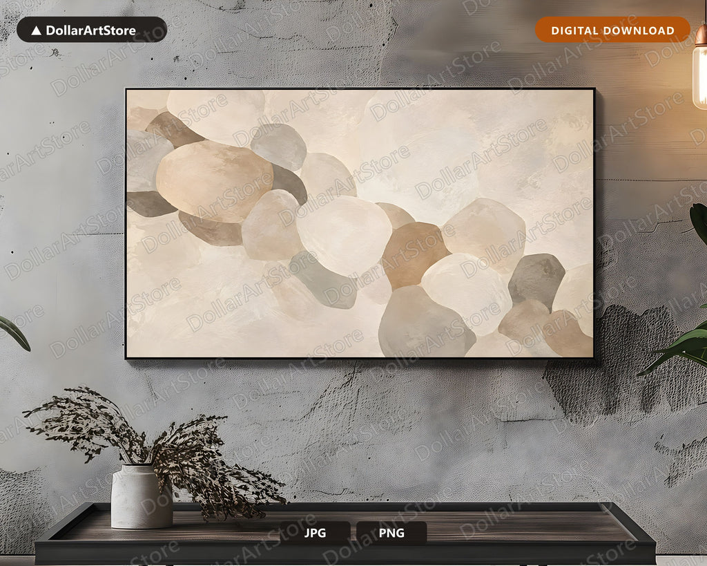 Neutral Abstract Frame TV Art, Samsung Frame TV Digital Download, Minimalist 4K Screensaver