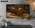 Cozy Holiday Frame TV Art, Christmas Sleigh Samsung Frame TV Digital Download 4K
