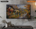 Cozy Rustic Cottage Frame TV Art, Textured Scenery Samsung Digital Download, 4K Earthy Landscape