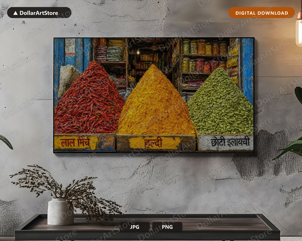 Cozy Spice Market Frame TV Art, Samsung Frame TV Digital Download, 4K Textured Middle East Scenery