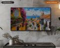 Vibrant Colonial Street Frame TV Art, Samsung Frame TV Digital Download, 4K Textured Coastal Screensaver