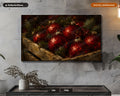 Cozy Holiday Frame TV Art, Red Christmas Ornaments 4K Samsung TV Screensaver