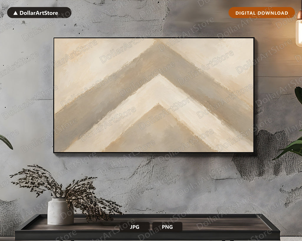 Minimalist Geometric Frame TV Art, Samsung Frame Digital Download, Neutral Abstract TV Screensaver