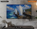 Textured Ocean Scenery Frame TV Art, Samsung Frame TV 4K Digital Download, Coastal Blowholes