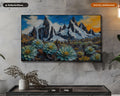 Cozy Mountain Landscape Frame TV Art, Samsung Frame TV Digital Download, 4K Textured Alpine Scenery