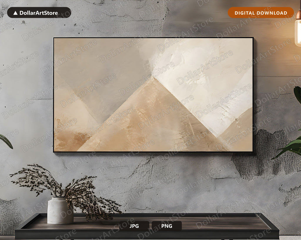 Neutral Abstract Frame TV Art, Samsung Frame TV Digital Download, 4K Minimalist Aesthetic