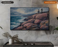 Cozy Coastal Landscape Frame TV Art, Samsung Frame TV Digital Download, Textured Scenery