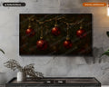 Cozy Holiday Frame TV Art, Red Ornaments Christmas Samsung Frame TV Digital Download 4K