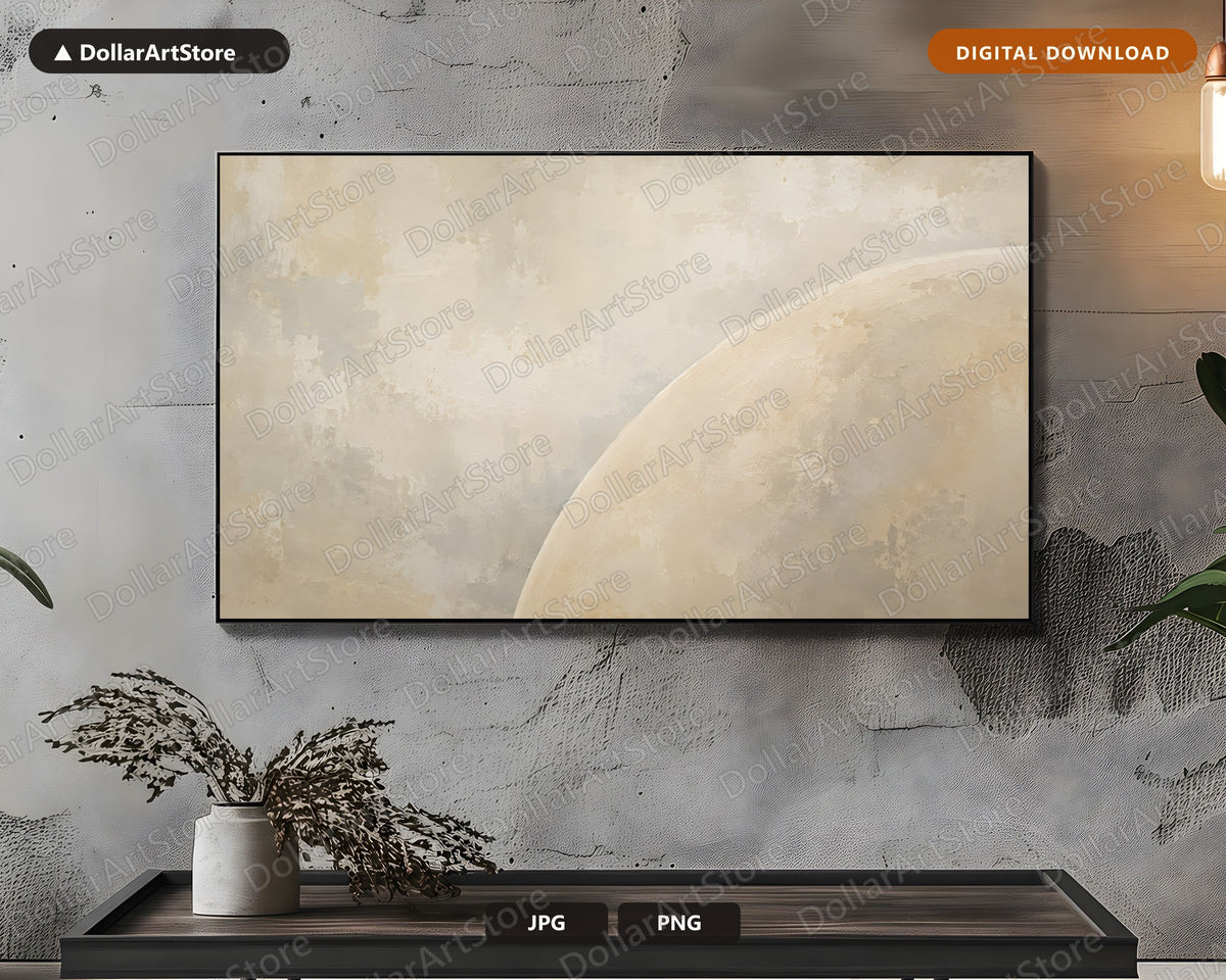 Neutral Abstract Frame TV Art, Samsung Frame TV Digital Download, 4K Textured Minimalist