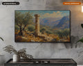 Cozy Scenic Frame TV Art, Ancient Greek Temple Ruins, Samsung Frame TV Digital Download, 4K Textured Landscape Screensaver