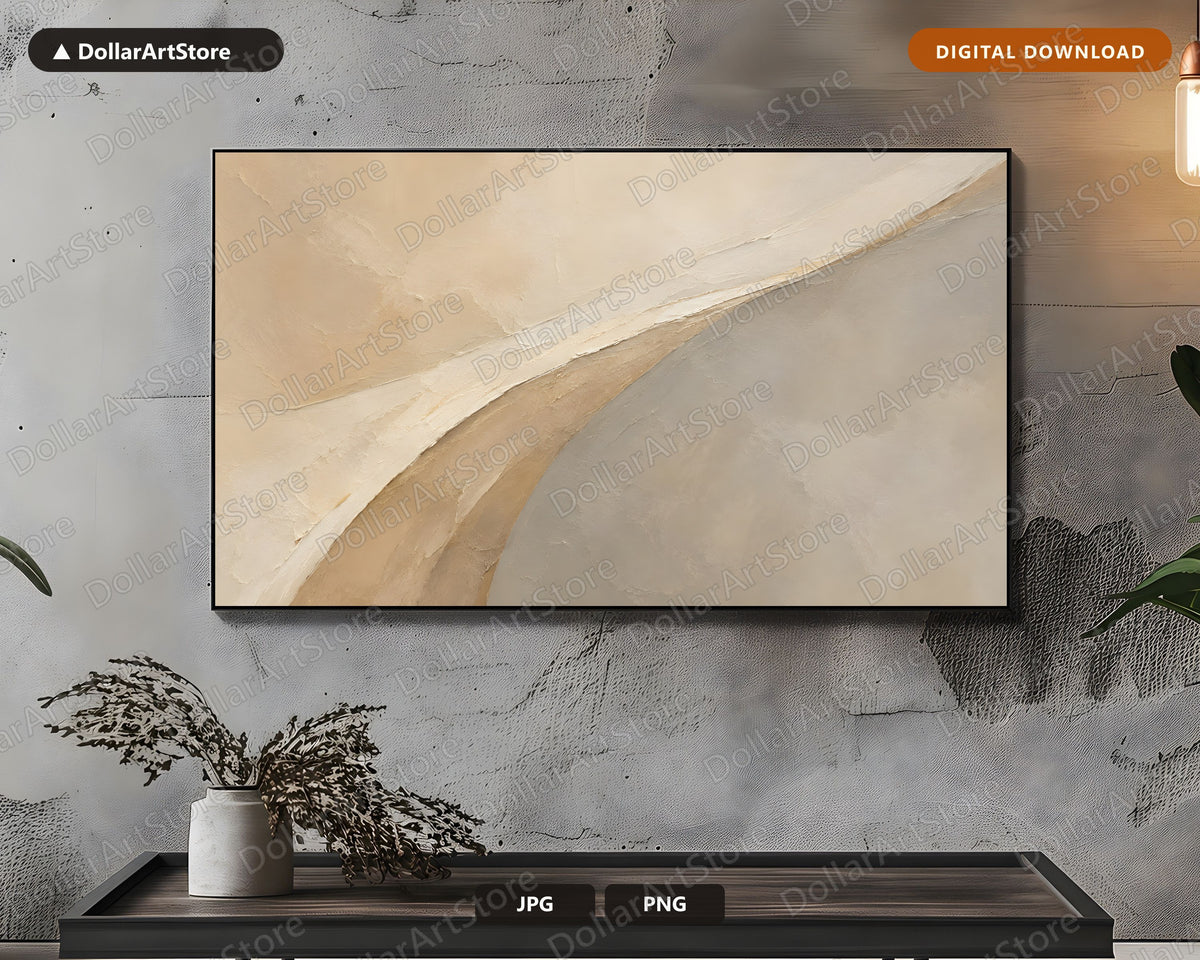 Neutral Abstract Frame TV Art, Samsung Frame TV Digital Download, 4K Modern Minimalist Screensaver