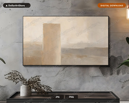 Abstract Neutral Frame TV Art, Samsung Frame TV Digital Download, Minimalist 4K Screensaver