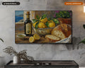 Cozy Mediterranean Table Frame TV Art, Samsung Frame TV Digital Download, 4K Textured Coastal Scenery