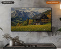 Cozy Rustic Frame TV Art, Alpine Mountain Cottage Samsung Frame TV Digital Download, 4K Textured Scenery