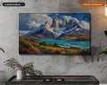 Textured Scenic Mountain Landscape Frame TV Art