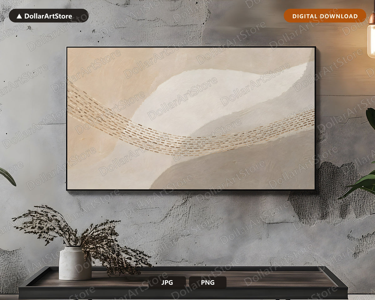 Neutral Abstract Frame TV Art, Samsung Frame TV Digital Download, 4K Screensaver