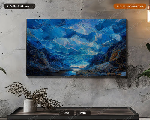 Cozy Arctic Ice Cave Frame TV Art, Samsung Frame TV Digital Download, 4K Textured Scenery
