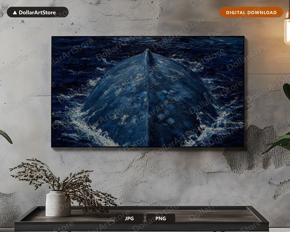 Dark Moody Arctic Waters Frame TV Art, Samsung Frame TV Digital Download, 4K Textured Seascape Screensaver