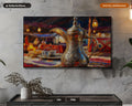 Cozy Middle Eastern Frame TV Art, Samsung TV Digital Download, 4K Textured Dallah Coffee Pot