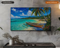 Tropical Beach Frame TV Art, Fiji Coral Coast Samsung Frame Digital Download 4K