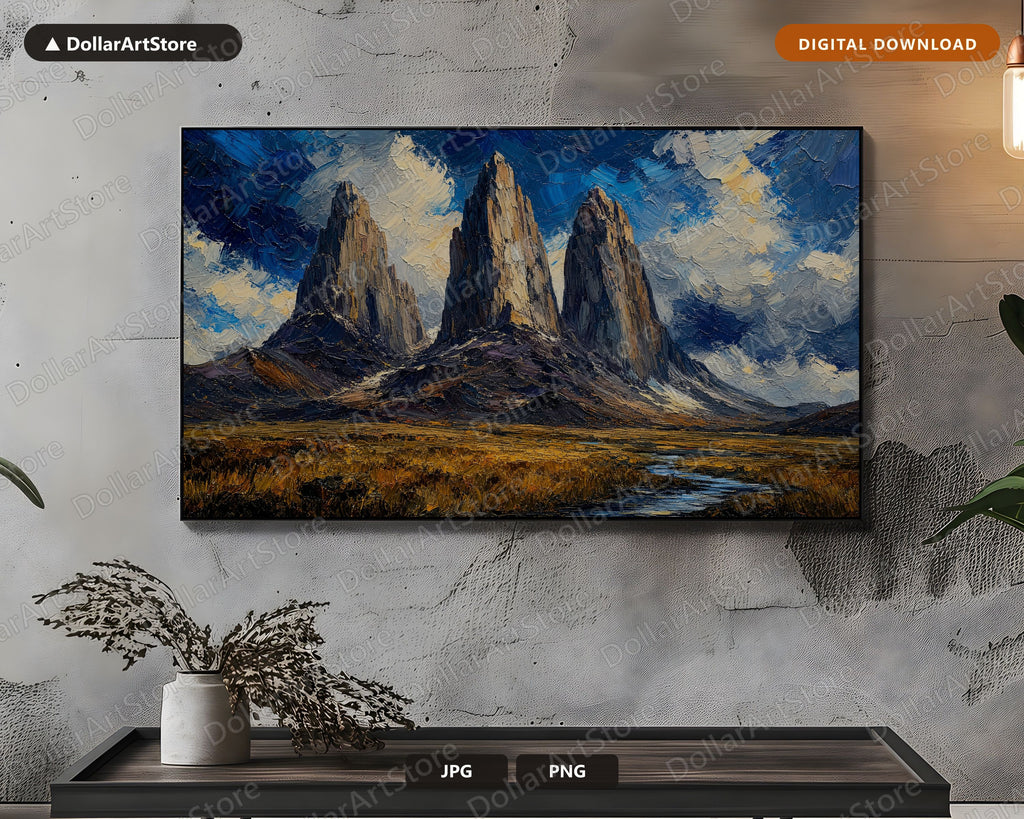 Scenic Arctic Landscape Frame TV Art, Samsung Frame Digital Download, 4K Textured Mountain Landscape