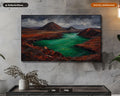 Volcanic Landscape Frame TV Art, Emerald Lake Scenery 4K Samsung Frame TV Digital Download