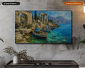 Mediterranean Ruins Frame TV Art, Samsung Frame TV Digital Download, Coastal Scenery 4K