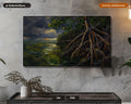 Cozy Mangrove Forest Frame TV Art, Samsung Frame TV Digital Download, Earthy Textured Scenery