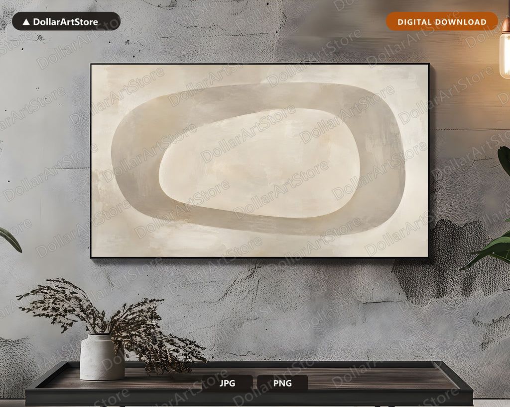 Neutral Abstract Frame TV Art, Samsung Frame TV Digital Download, 4K Minimalist TV Screensaver