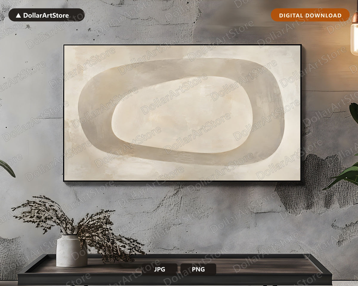 Neutral Abstract Frame TV Art, Samsung Frame TV Digital Download, 4K Minimalist TV Screensaver