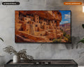 Cozy Rustic Canyon Dwellings Frame TV Art, Southwest Scenery Samsung Digital Download 4K